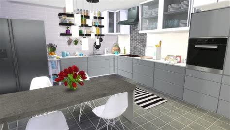 In the preview, i used the 'moveobjects on' cheat to place the drinks in the cup holder. Dinha Gamer: Black & White Kitchen • Sims 4 Downloads