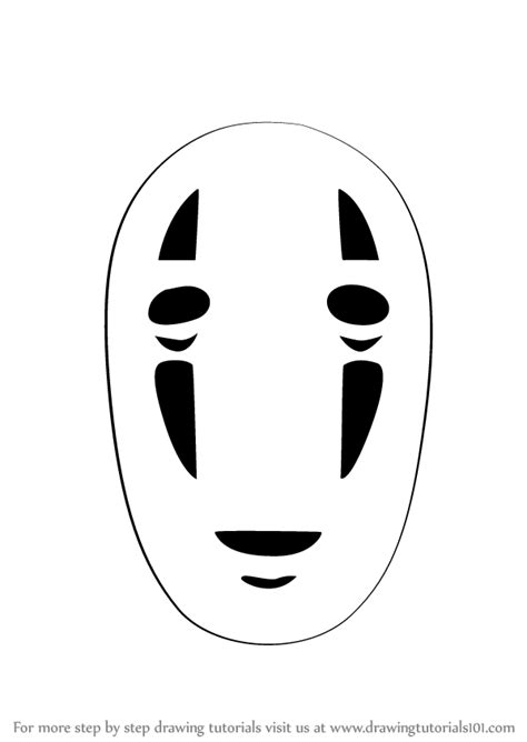Man face smiling sketch graphics image stock vector. Step by Step How to Draw No-Face from Spirited Away ...