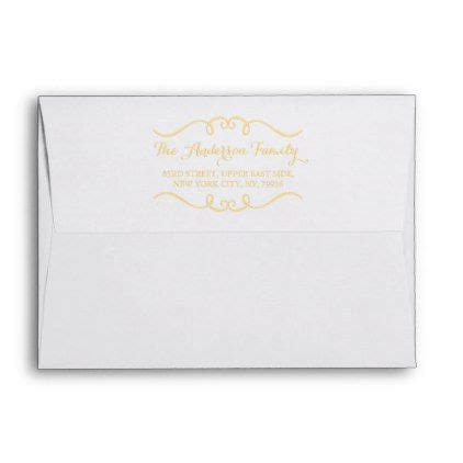 Elegant Gold White Wedding Return Address X Card Envelope Return