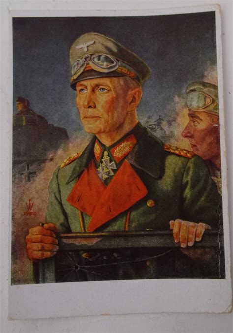Avk Militaria A Very Rare Postcard With A Signed Portrait Of Erwin Rommel