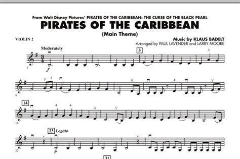 Davy jones from pirates of the caribbean dead man s chest big. Pirates Of The Caribbean (Main Theme) - Violin 2 Sheet Music | Paul Lavender | Orchestra