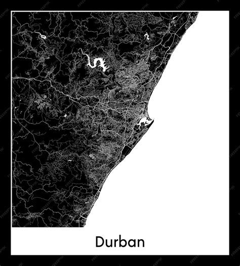 Premium Vector Minimal City Map Of Durban South Africa Africa
