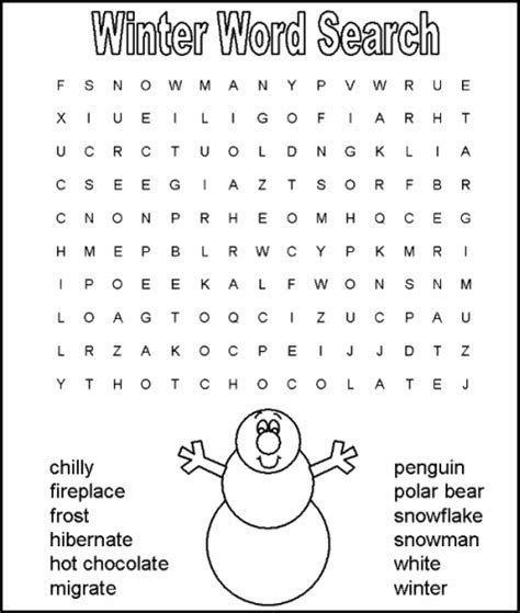 14 Free Printable Winter Word Searches Kitty Baby Love