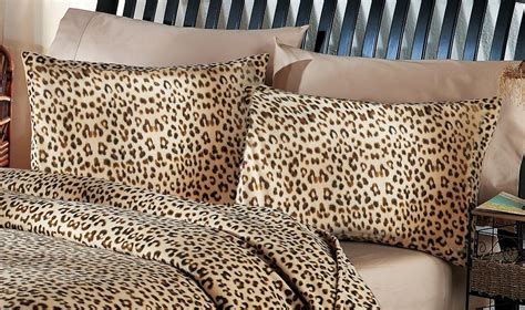 Queen Leopard Comforter Set 15 Pc Comforter Curtain Set Brown Micro