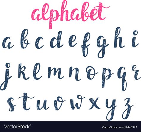 Alphabet Abc Hand Lettering Royalty Free Vector Image Lettering