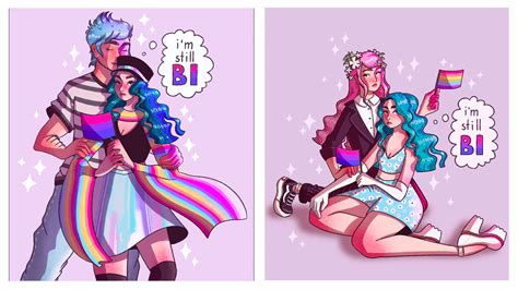 A Daily Dose Of Bi Validation 💖💜💙 Art By Nomsikka On Insta Bisexual