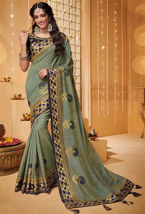 Pista Silk Designer Partywear Saree Trendy Sarees Party Wear Sarees