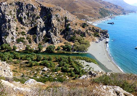 The Palm Beach Preveli And Ammoudi Beach Near Plakias In Southern Crete