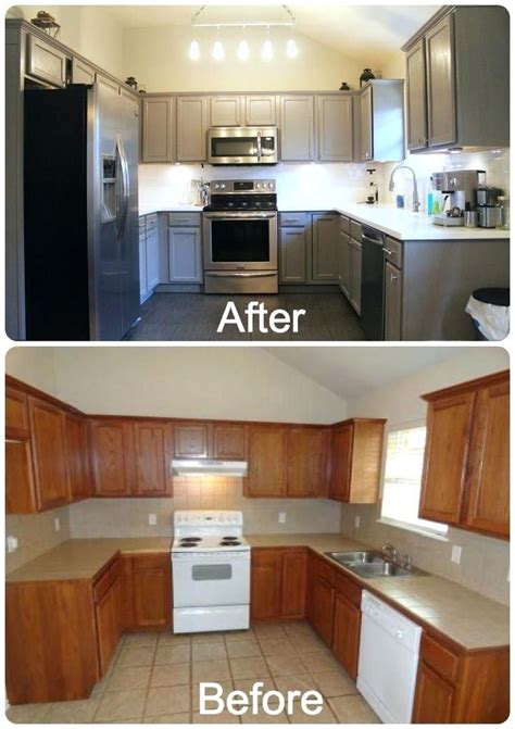 Also tape off any other areas that may get paint on them. Light Gray Kitchen Cabinets With White Appliances Grey Kitchen Cabinet Design Ideas Gray Kitchen ...