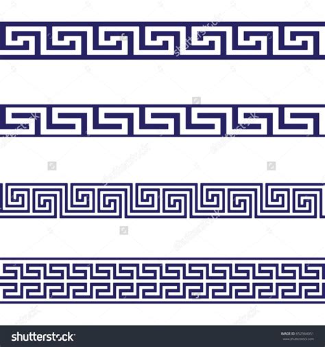 Greek Key Seamless Border Patterns Blue Stock Vector Royalty Free