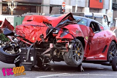 Road raging truck driver attempts to run over bikers. Ferrari driver runs red light at Rochor Rd, crashing into ...
