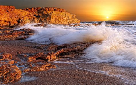 Sunset waves and amazing landscape ocean orange ocean beach sun. Sunset Wave Wallpapers - Top Free Sunset Wave Backgrounds ...