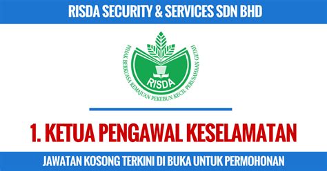 Jawatan kosong risda 2016 untuk kekosongan seperti dibawah ini. Jawatan Kosong Terkini RISDA Security & Services Sdn Bhd ...