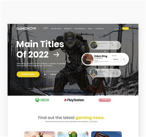 Landing Page Concept For A Gaming News Website On Behance