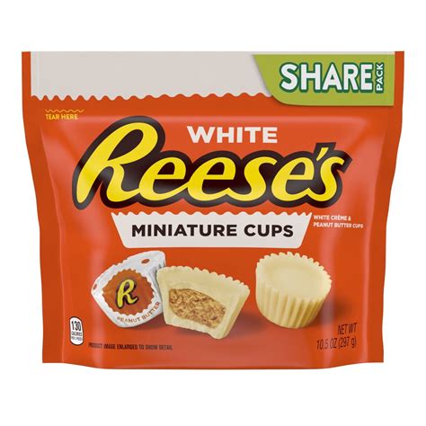 Reeses Miniatures White Creme Peanut Butter Cups Candy Individually