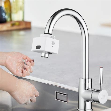Some touchless kitchen faucets have up to five different sensors. Contactless Dual-Sensor Faucet Automatic Infrared ...