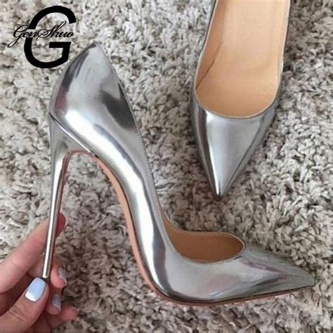 Women Pumps High Heels Silver Stilettos Sapatos Salto Sapatos