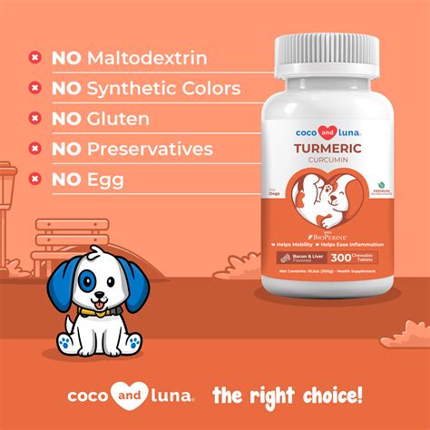 Turmeric For Dogs 300 Chewable Tablets Coco And Luna