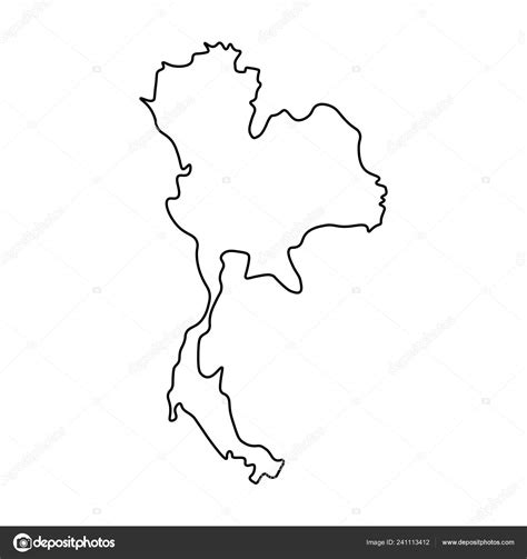 Outline Map Of Thailand