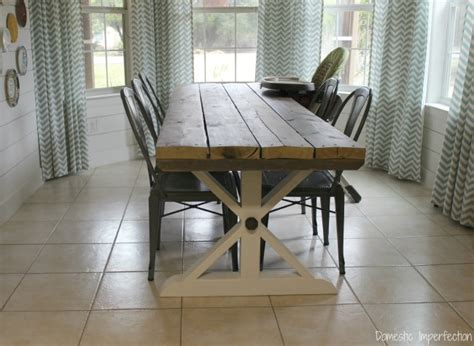 A big, modern dining table. Rustic Picnic Style Dining Table - Domestic Imperfection