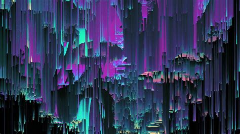 Purple Blue Glitch Interference Stripes Abstraction Hd Abstract