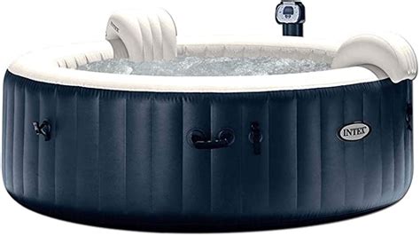 Intex 28409e Purespa 6 Person Home Inflatable Portable Heated Round Hot Tub Spa 85