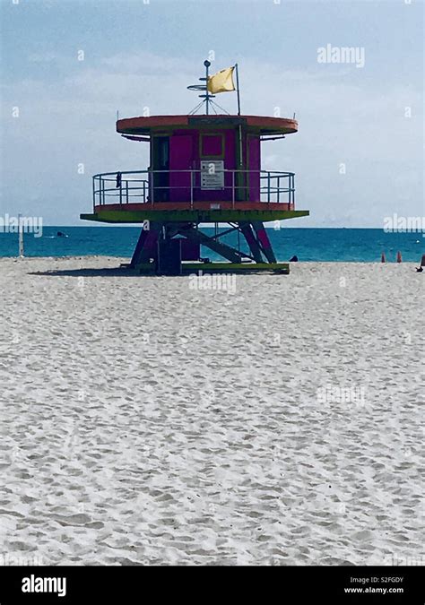 Lifeguard Hut On The Beach In Miami Florida Stock Photo Alamy