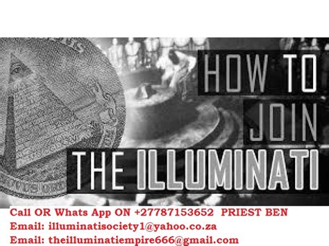 Before to start, you must understand what is illuminati before joining this organization. SOLVE YOUR FINANCIAL PROBLEM TODAY THROUGH JOINING ...