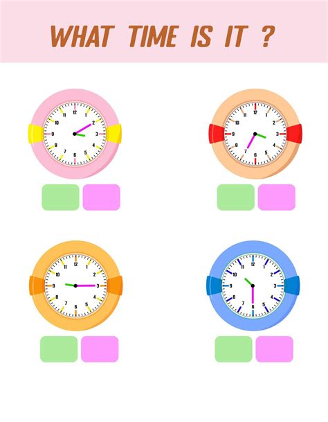What Time Is It Learning Time On The Clock Educational Activity