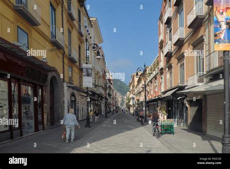 Via San Cesareo Main Shopping Street In Sorrento Italy Stock Photo Alamy