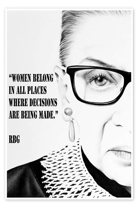 Ruth Bader Ginsburg Women Quote Av Ileana Hunter Som Poster