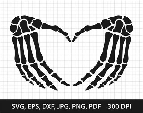 Skeleton Heart Hands Skeleton Heart Svg Files For Cricut Etsy