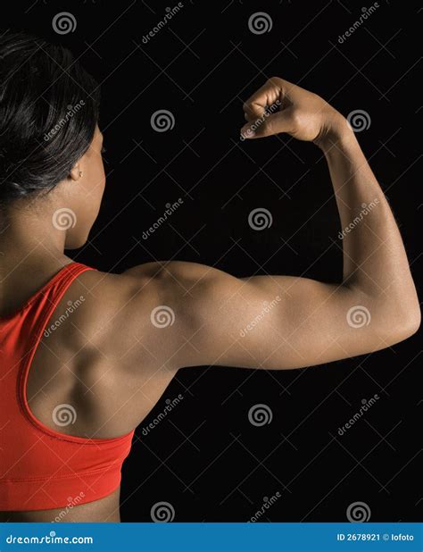 Woman Flexing Bicep Stock Image Image Of Attractive 2678921