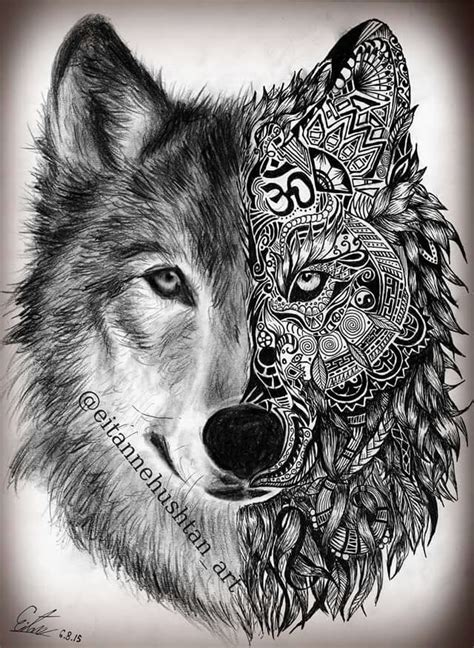 Please use the winrar or 7zip software to open and extract files vector. Superbe 😊 | Tatouage loup, Loup mandala, Modèle de ...