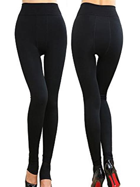 Sayfut Womens Seamless Stretchy Leggings Winter Warm Pearl Velvet Thick Pants Full Length Slim