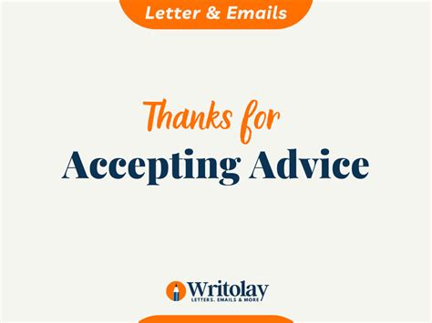 Thanks For Accepting Advice 7 Letter And Email Samples Writolay