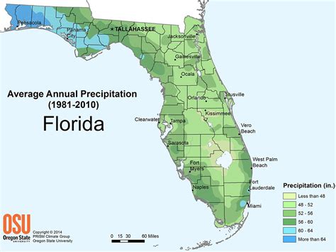 Annual Precipitation Florida Climate