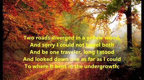 The Road Not Taken Song Poem Robert Frost Words Lyrics Poetry Sing