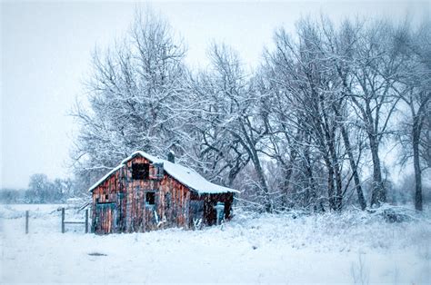 Boxelder Cabin Winter Snowfall Free Stock Photo Public Domain Pictures