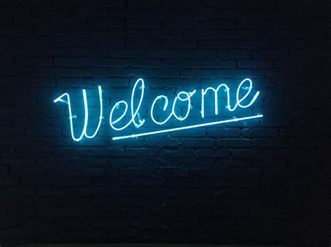 Welcome Neon Lettering Sign On Behance