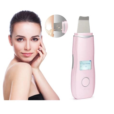 Lcd Rechargeable Ultrasonic Face Skin Scrubber Facial Cleaner Peeling Vibration Blackhead