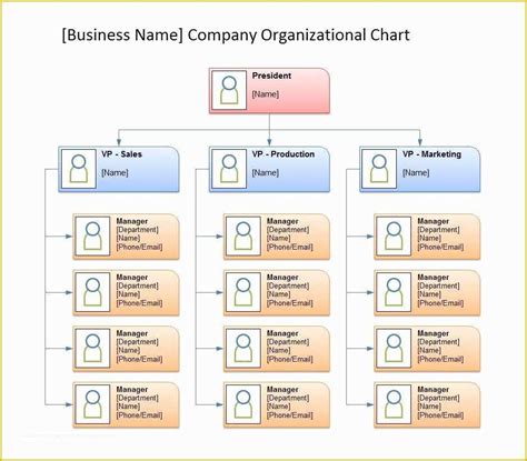 Free Org Chart Template Of 40 Free Organizational Chart Templates Word