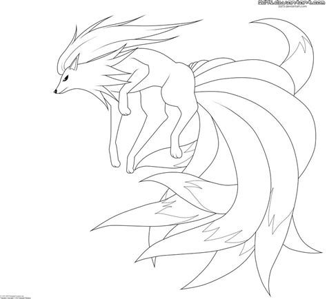 Ninetales Lineart Pokemon Coloring Page Horse Coloring Page