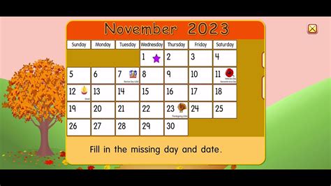 Starfall Calendar November 2023 Youtube