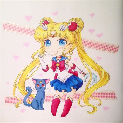 Chibi Sailor Moon And Luna By Dawnie Chan On Deviantart