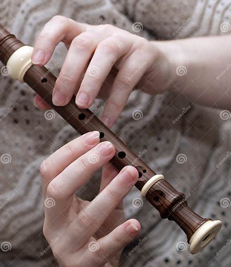 Hands Of A Lady Playing A Recorder Stock Image Image Of Woman Note