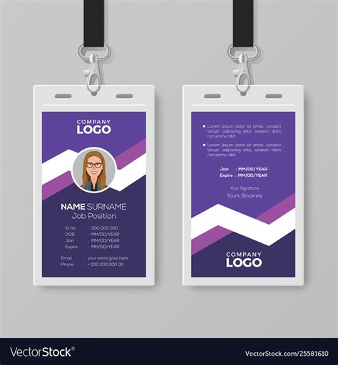Creative And Modern Id Card Design Template Vector Image