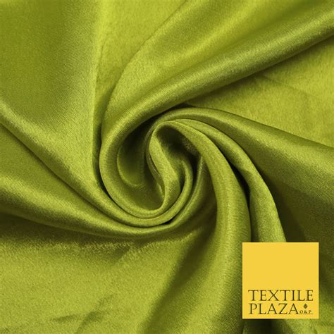 Lime Green Plain Solid Crepe Back Satin Fabric Material Dress Bridal 5