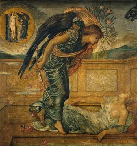 Cupid Finding Psyche Asleep By A Fountain From The Palace Green Murals Series By Sir Edward