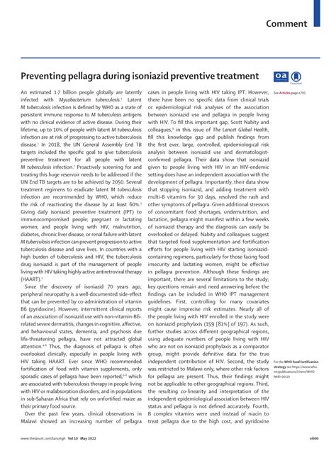 Pdf Preventing Pellagra During Isoniazid Preventive Treatment